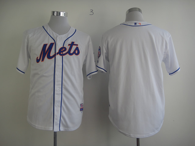 Men New York Mets Blank White MLB Jerseys->new york mets->MLB Jersey